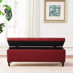 50.3 x 17.50 x 18 Upholstered Rectangular Storage Ottoman-Faux Leather