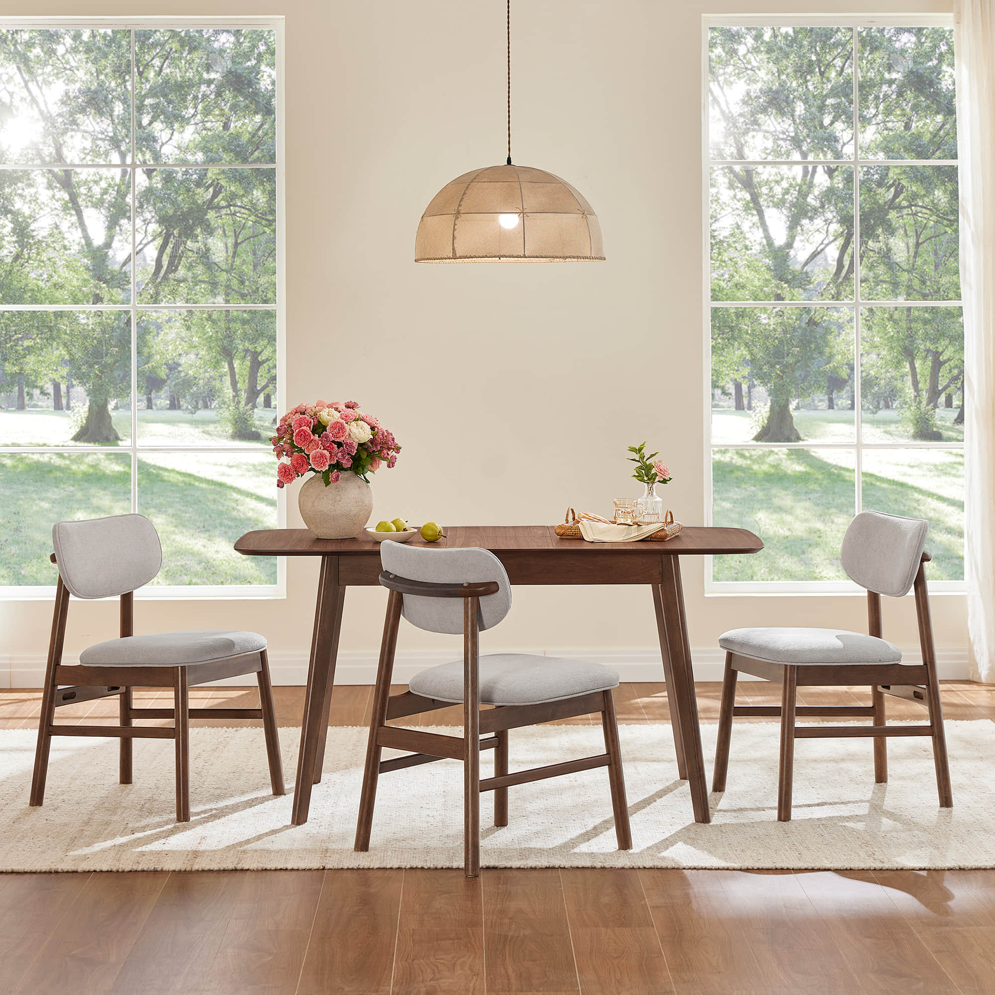 Hilda Extendable Wood Dining Table Set
