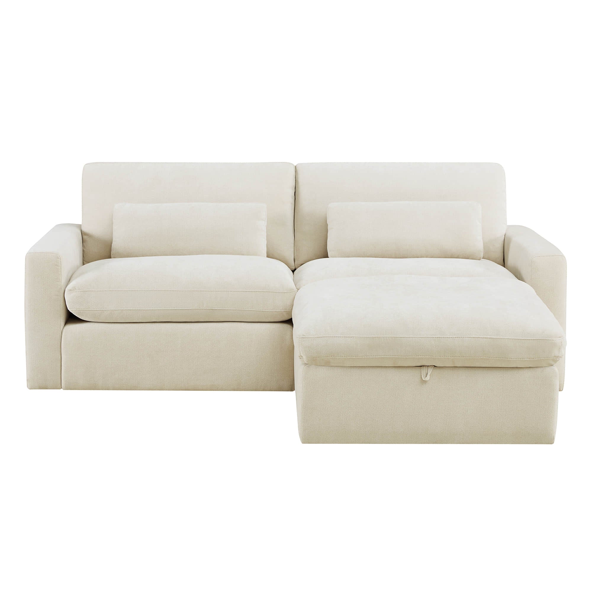 Ivy 3-Seat Performance Fabric Modular Sofa with Storage Ottoman
