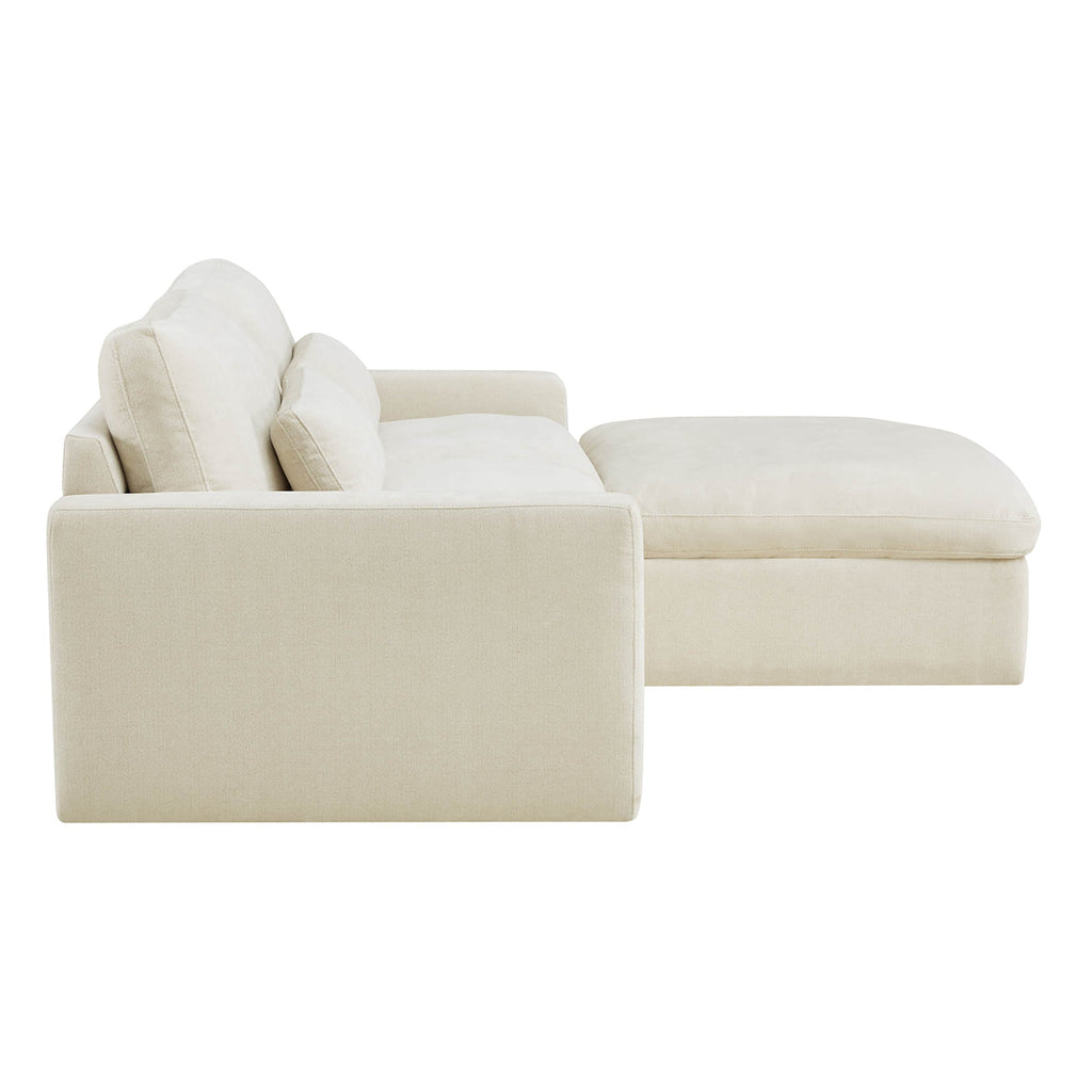 Ivy 3-Seat Performance Fabric Modular Sofa with Storage Ottoman