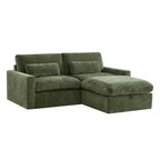 Ivy 3-Seat Performance Fabric Modular Sofa with Storage Ottoman
