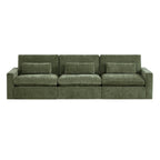 Ivy 3-Seat Performance Fabric Modular Sofa with Storage Ottoman