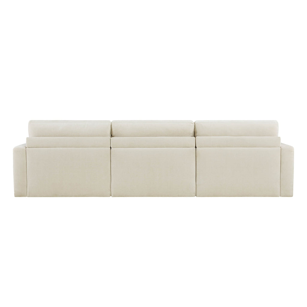 Ivy 3-Seat Performance Fabric Modular Sofa with Storage Ottoman