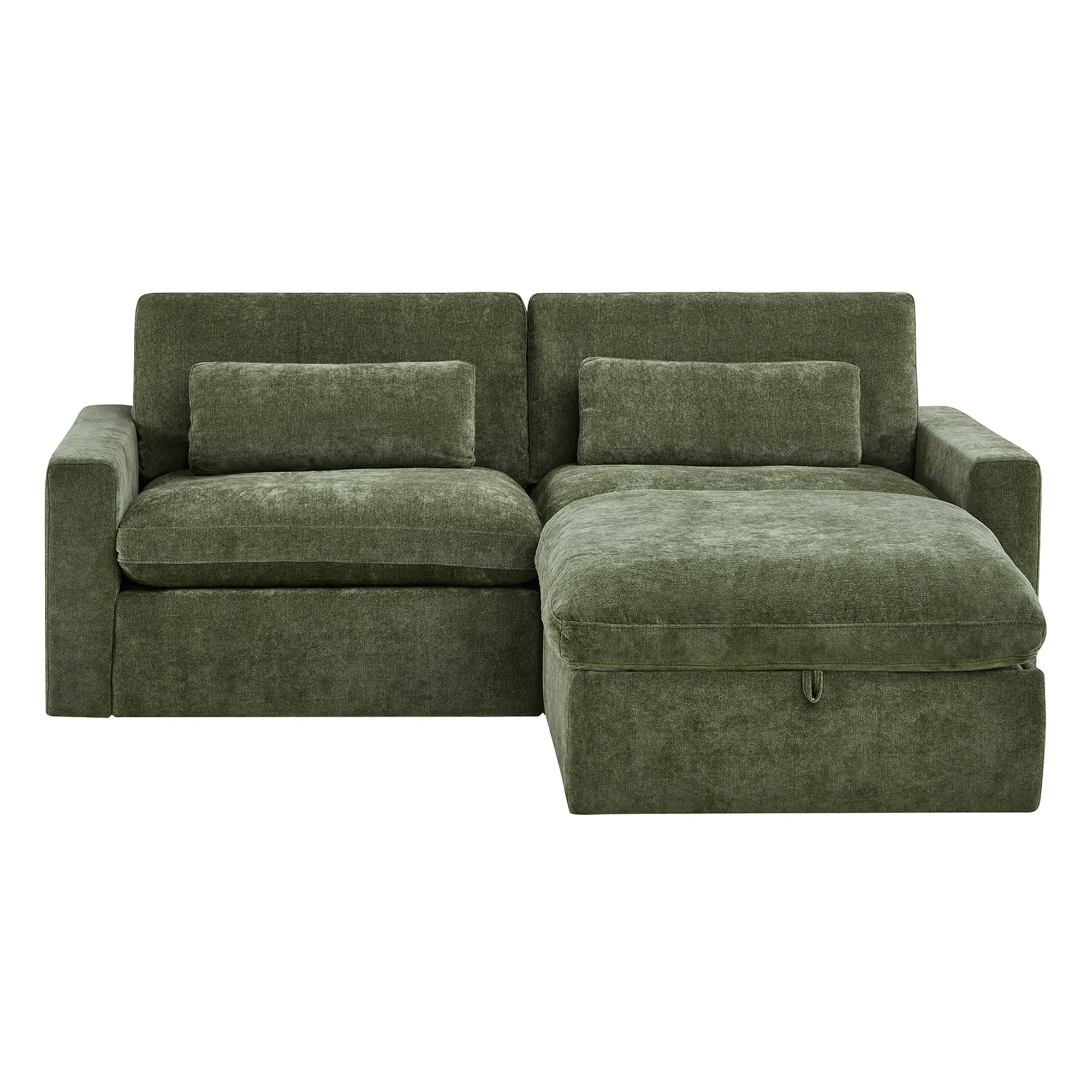 Ivy 3-Seat Performance Fabric Modular Sofa with Storage Ottoman