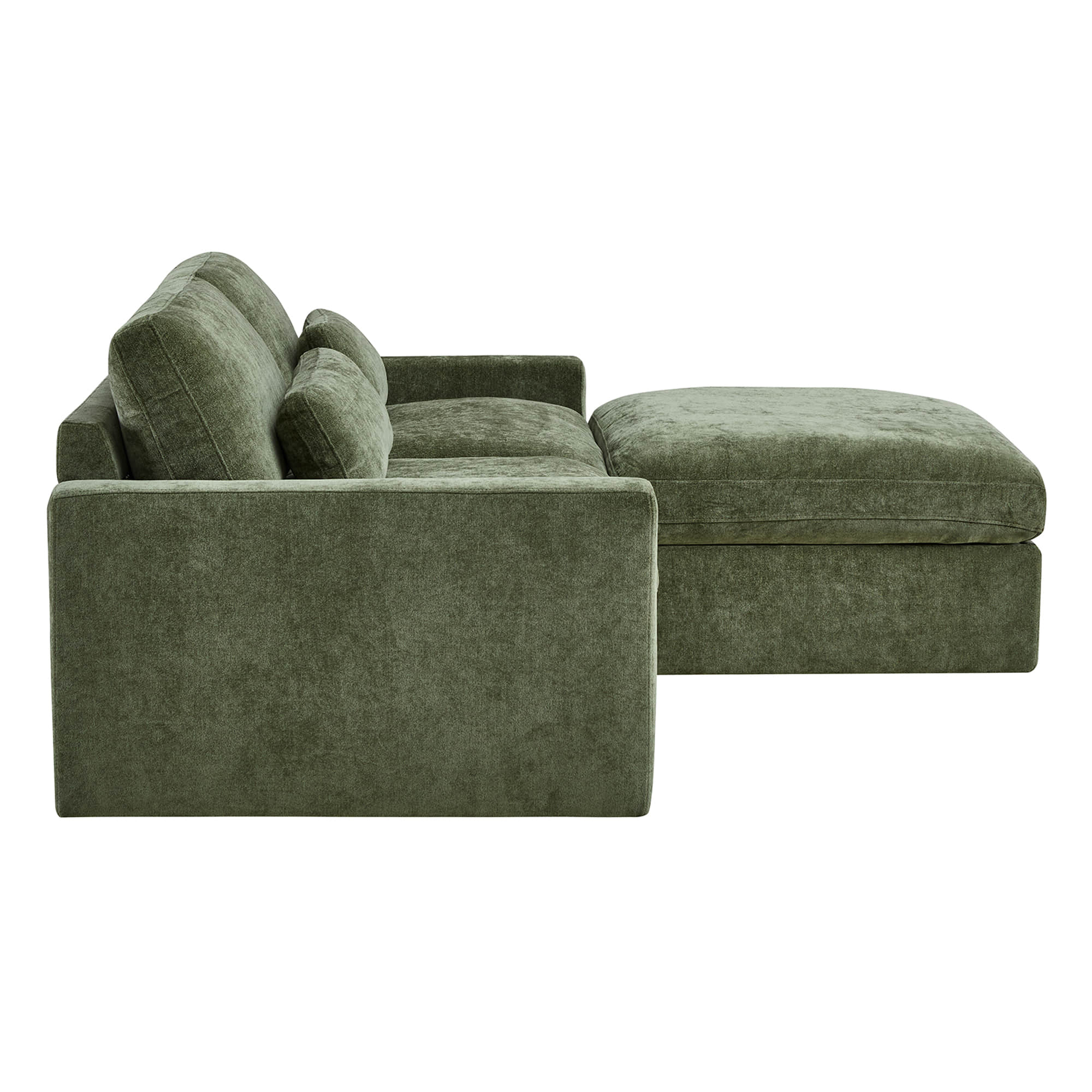 Ivy 3-Seat Performance Fabric Modular Sofa with Storage Ottoman