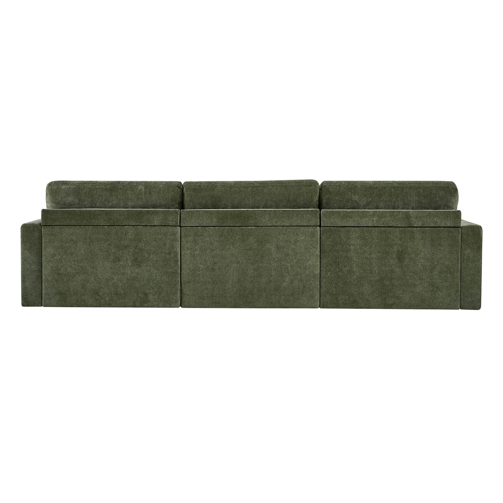 Ivy 3-Seat Performance Fabric Modular Sofa with Storage Ottoman