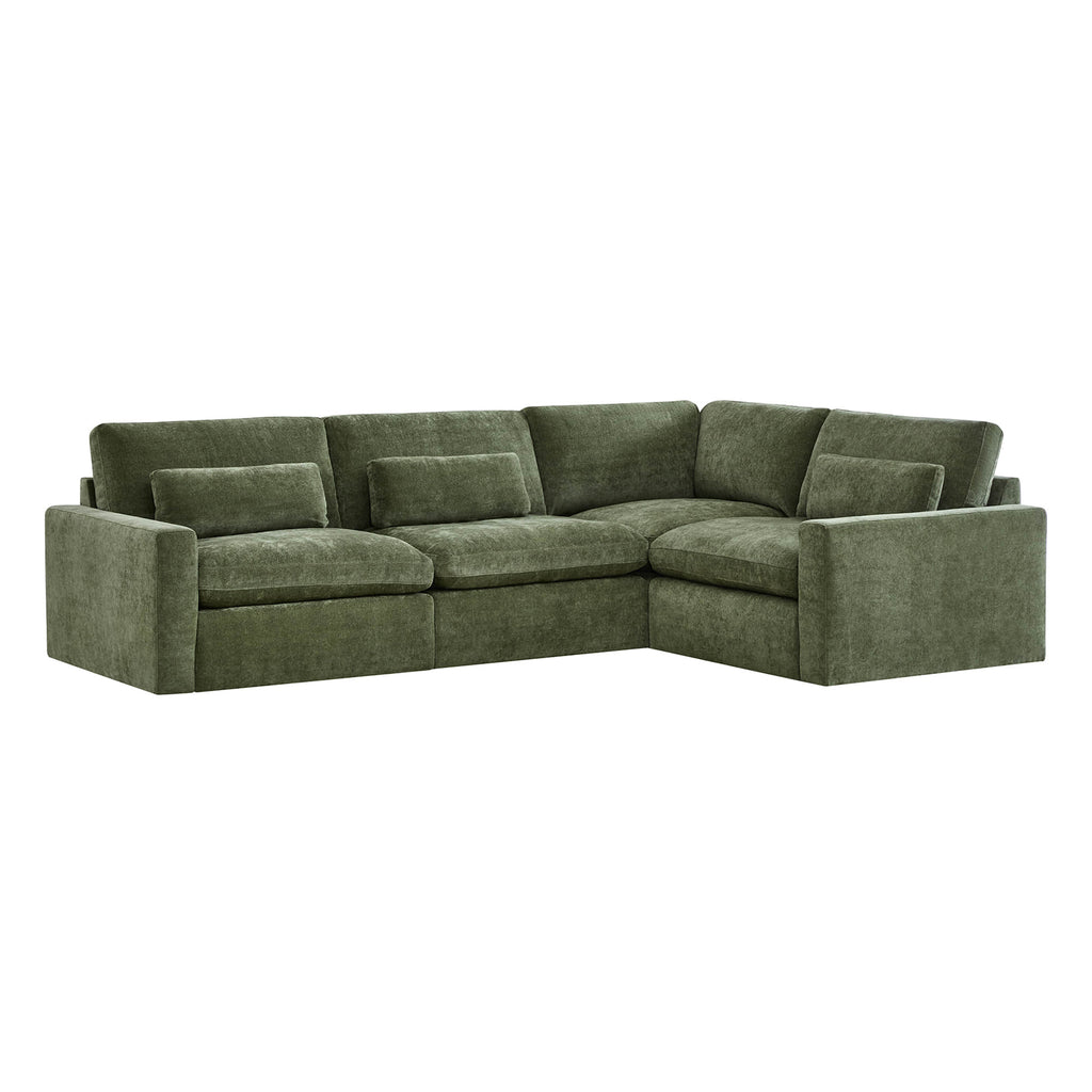Ivy 4-Seat Performance Fabric Modular Sectional Sofa with Storage Ottoman