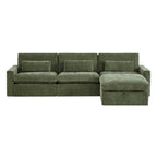 Ivy 4-Seat Performance Fabric Modular Sectional Sofa with Storage Ottoman