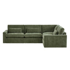 Ivy 4-Seat Performance Fabric Modular Sectional Sofa with Storage Ottoman
