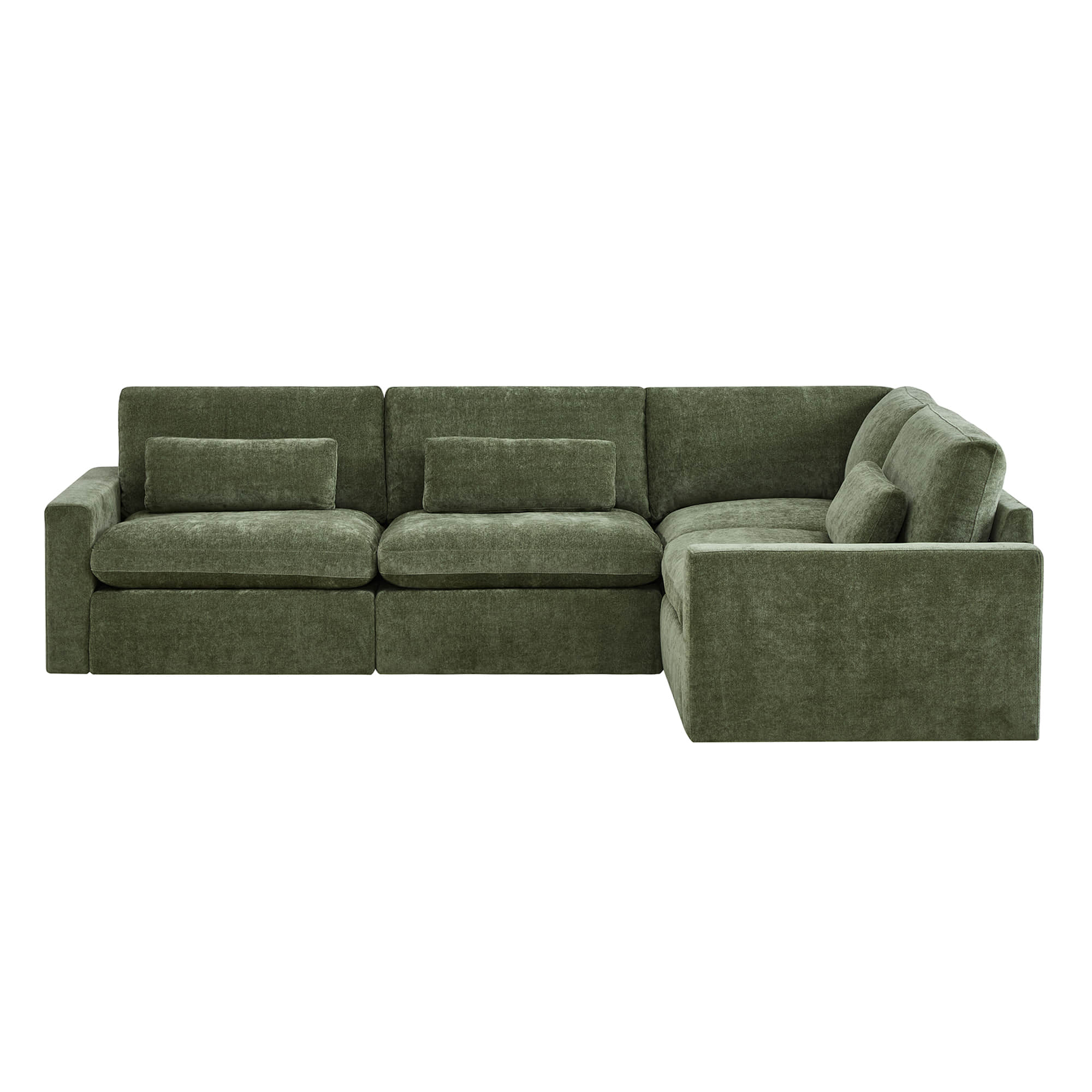 Ivy 4-Seat Performance Fabric Modular Sectional Sofa with Storage Ottoman