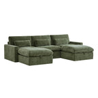 Ivy 5-Seat Performance Fabric Modular Sectional Sofa with Storage Ottoman