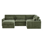 Ivy 5-Seat Performance Fabric Modular Sectional Sofa with Storage Ottoman