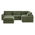 Ivy 5-Seat Performance Fabric Modular Sectional Sofa with Storage Ottoman