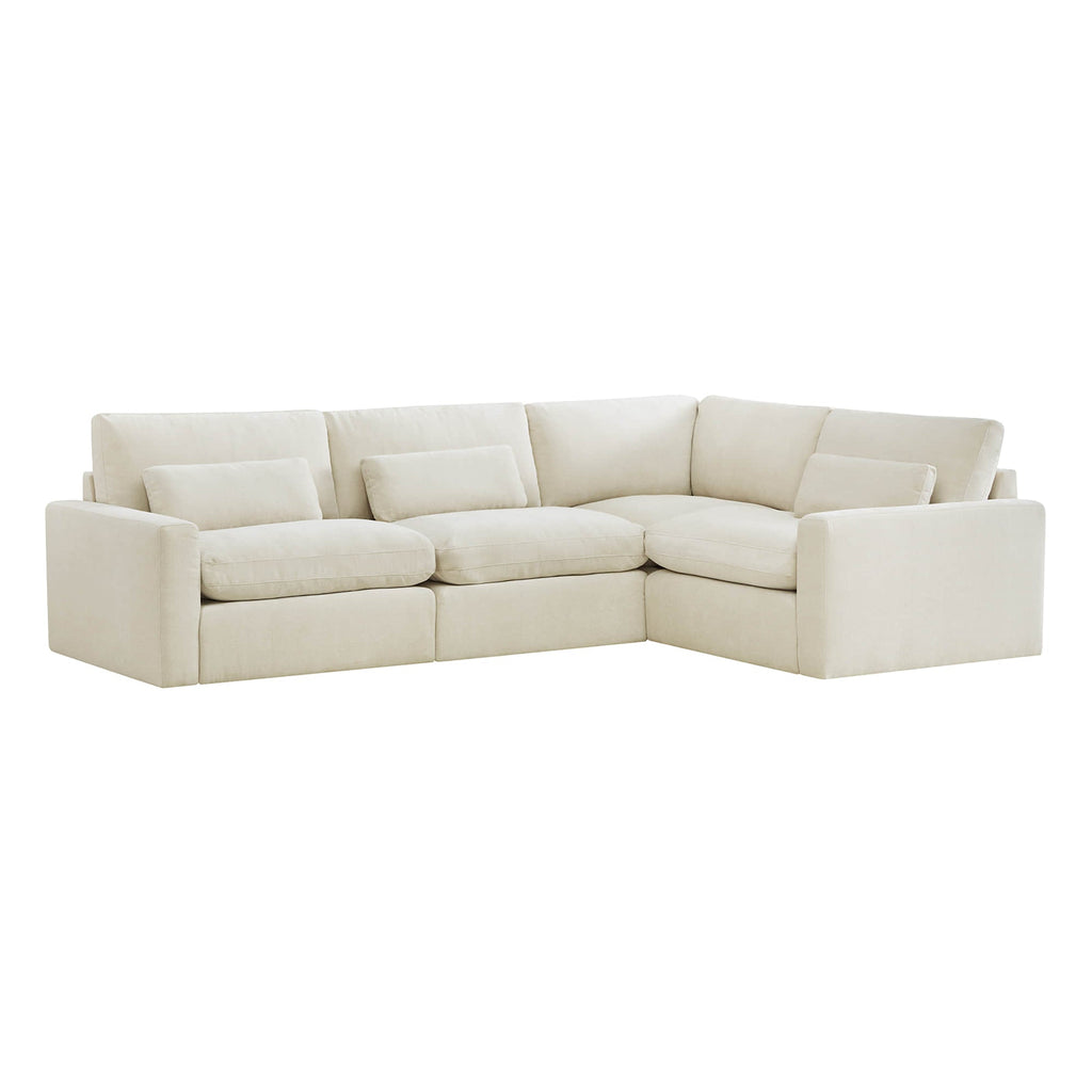 Ivy 4-Seat Performance Fabric Modular Sectional Sofa with Storage Ottoman