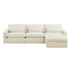 Ivy 4-Seat Performance Fabric Modular Sectional Sofa with Storage Ottoman