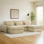 Ivy 5-Seat Performance Fabric Modular Sectional Sofa with Storage Ottoman