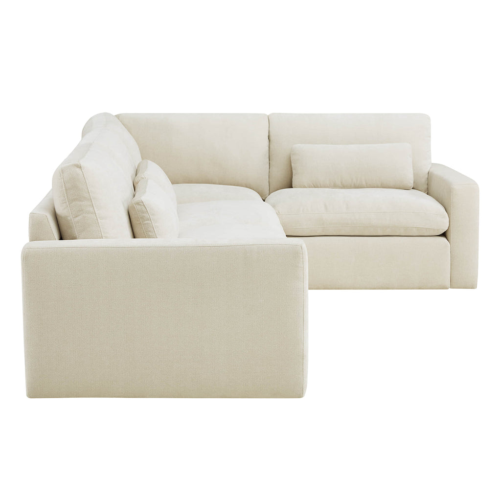 Ivy 4-Seat Performance Fabric Modular Sectional Sofa with Storage Ottoman