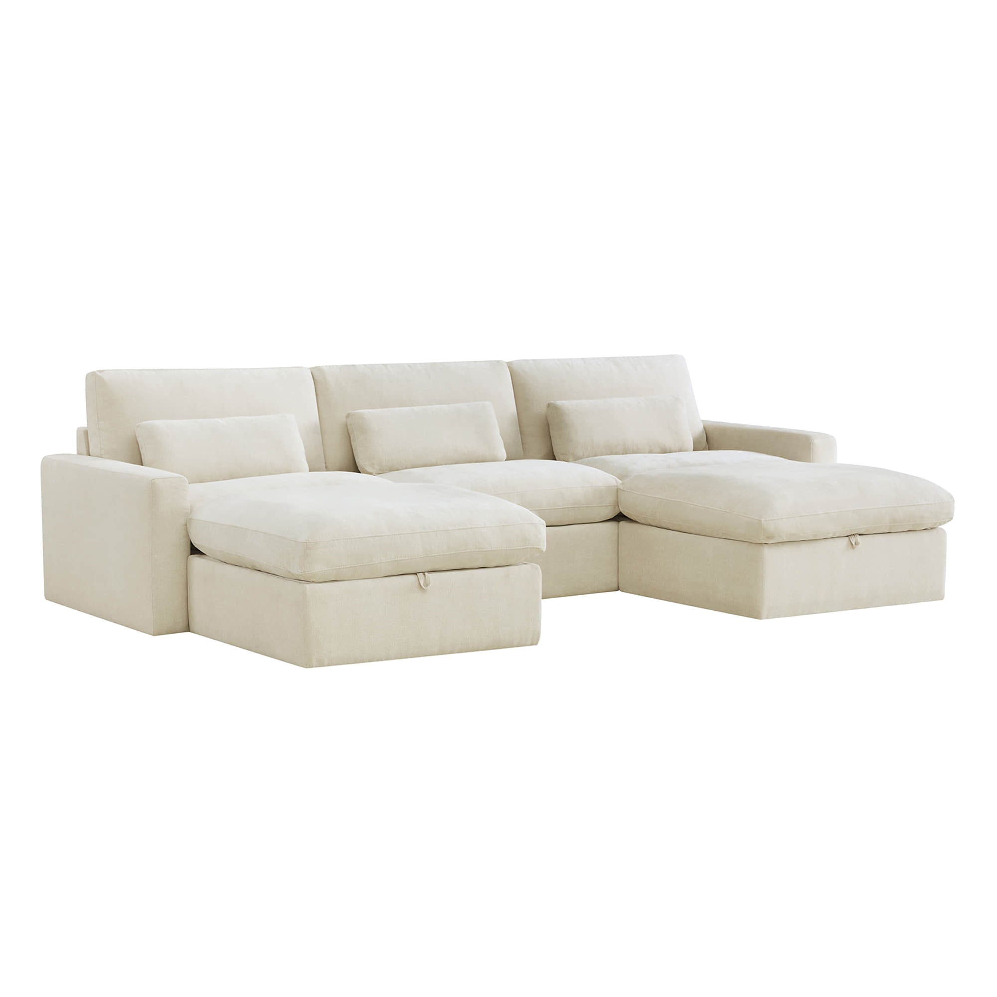 Ivy 5-Seat Performance Fabric Modular Sectional Sofa with Storage Ottoman