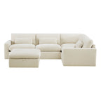Ivy 5-Seat Performance Fabric Modular Sectional Sofa with Storage Ottoman