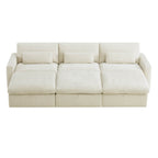 Ivy 6-Seat Performance Fabric Bed Modular Sectional Sofa with Storage Ottoman