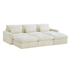 Ivy 6-Seat Performance Fabric Bed Modular Sectional Sofa with Storage Ottoman