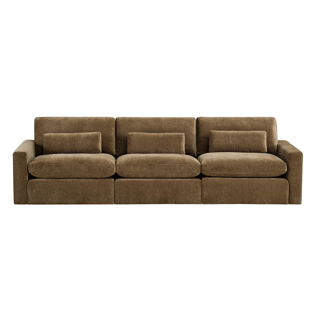 Ivy 3-Seat Performance Fabric Modular Sofa with Storage Ottoman