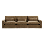 Ivy 3-Seat Performance Fabric Modular Sofa with Storage Ottoman