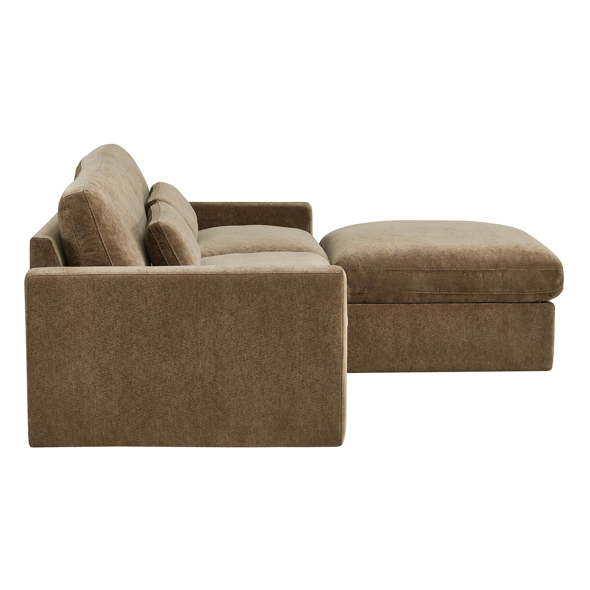 Ivy 3-Seat Performance Fabric Modular Sofa with Storage Ottoman
