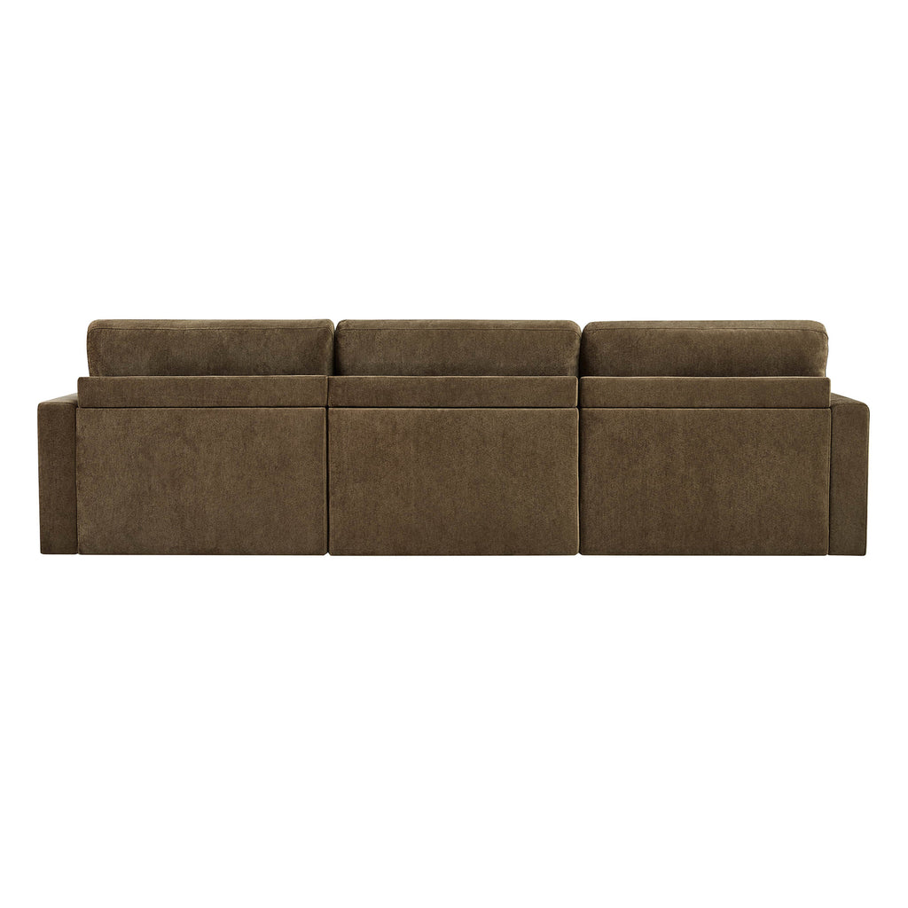 Ivy 3-Seat Performance Fabric Modular Sofa with Storage Ottoman