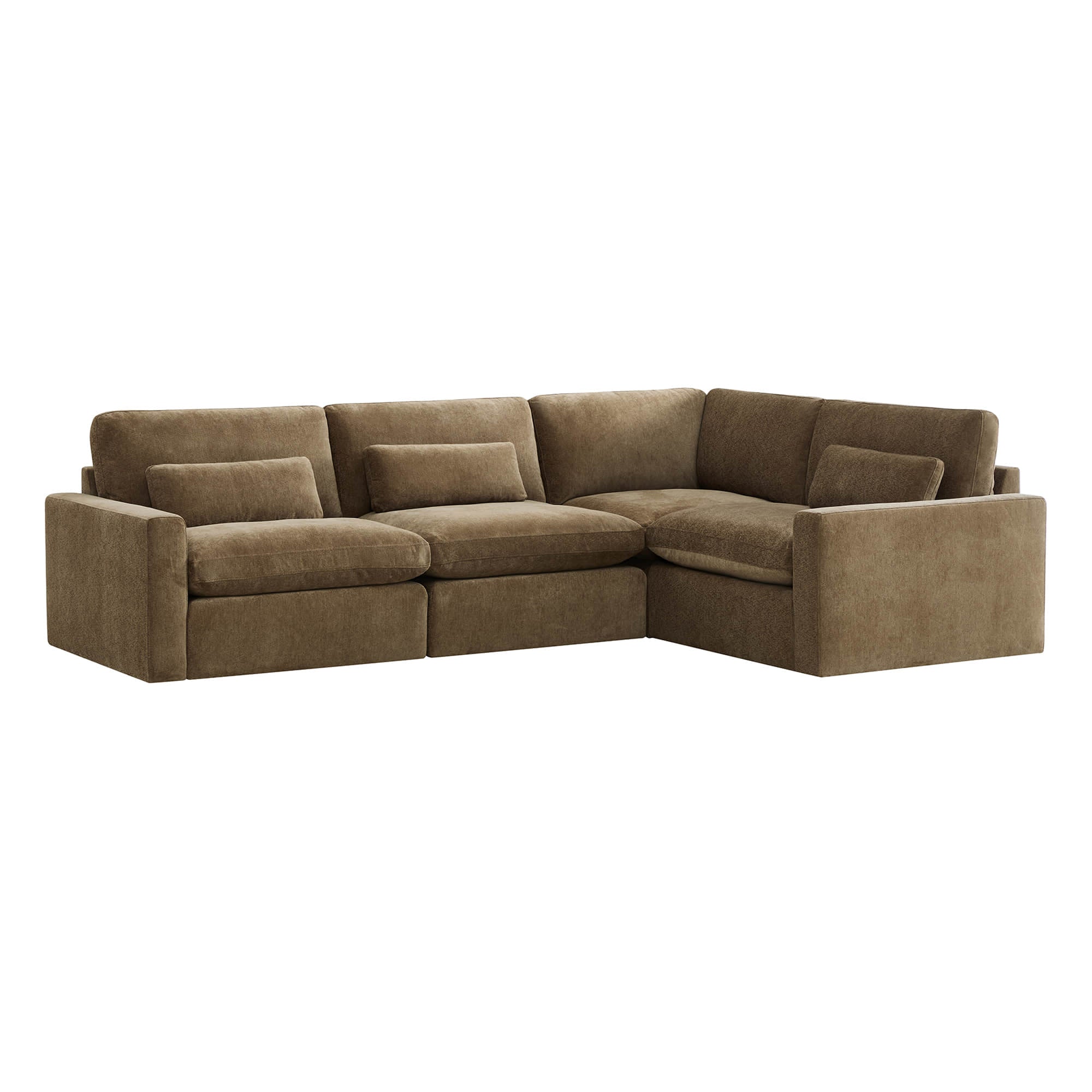 Ivy 4-Seat Performance Fabric Modular Sectional Sofa with Storage Ottoman