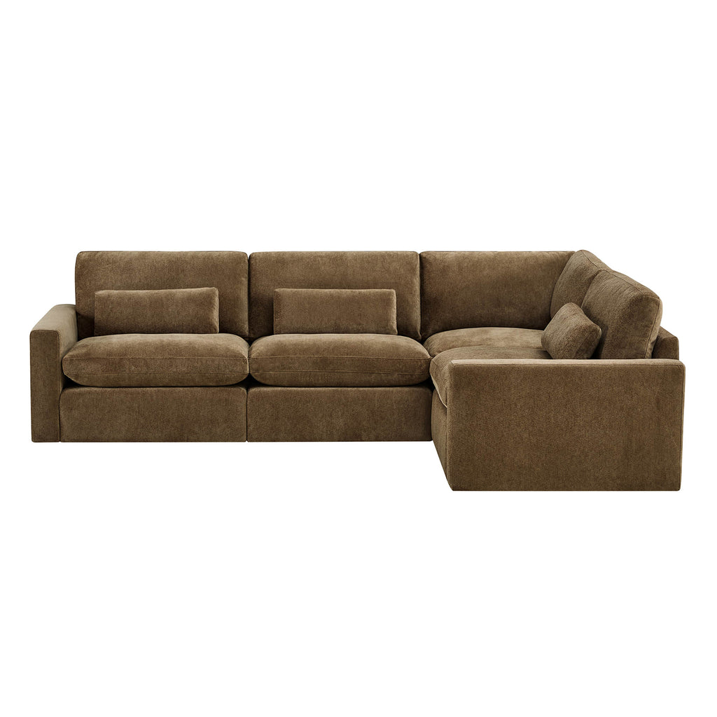 Ivy 4-Seat Performance Fabric Modular Sectional Sofa with Storage Ottoman