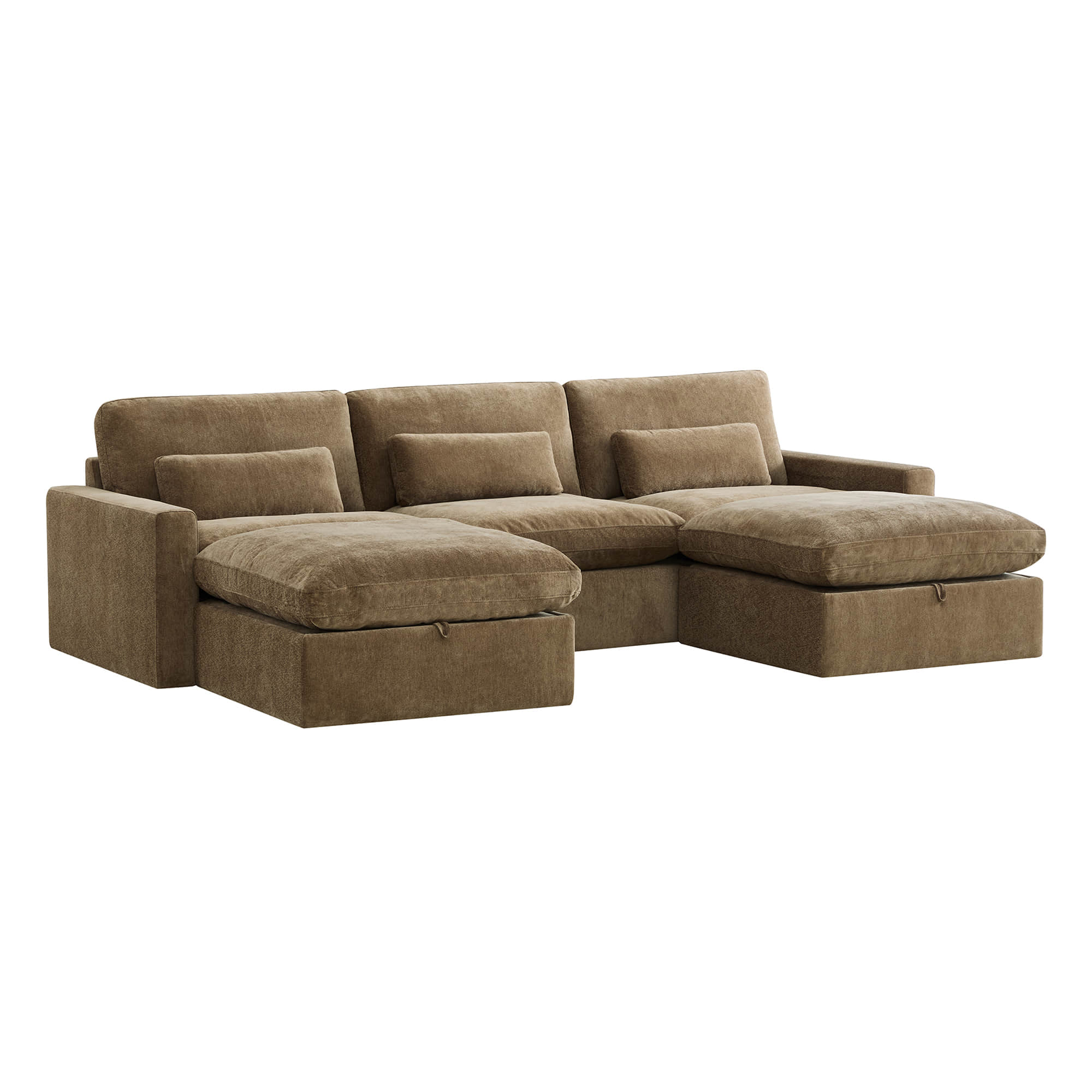 Ivy 5-Seat Performance Fabric Modular Sectional Sofa with Storage Ottoman