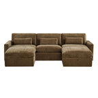 Ivy 5-Seat Performance Fabric Modular Sectional Sofa with Storage Ottoman