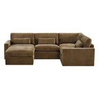 Ivy 5-Seat Performance Fabric Modular Sectional Sofa with Storage Ottoman