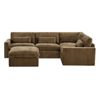 Ivy 5-Seat Performance Fabric Modular Sectional Sofa with Storage Ottoman