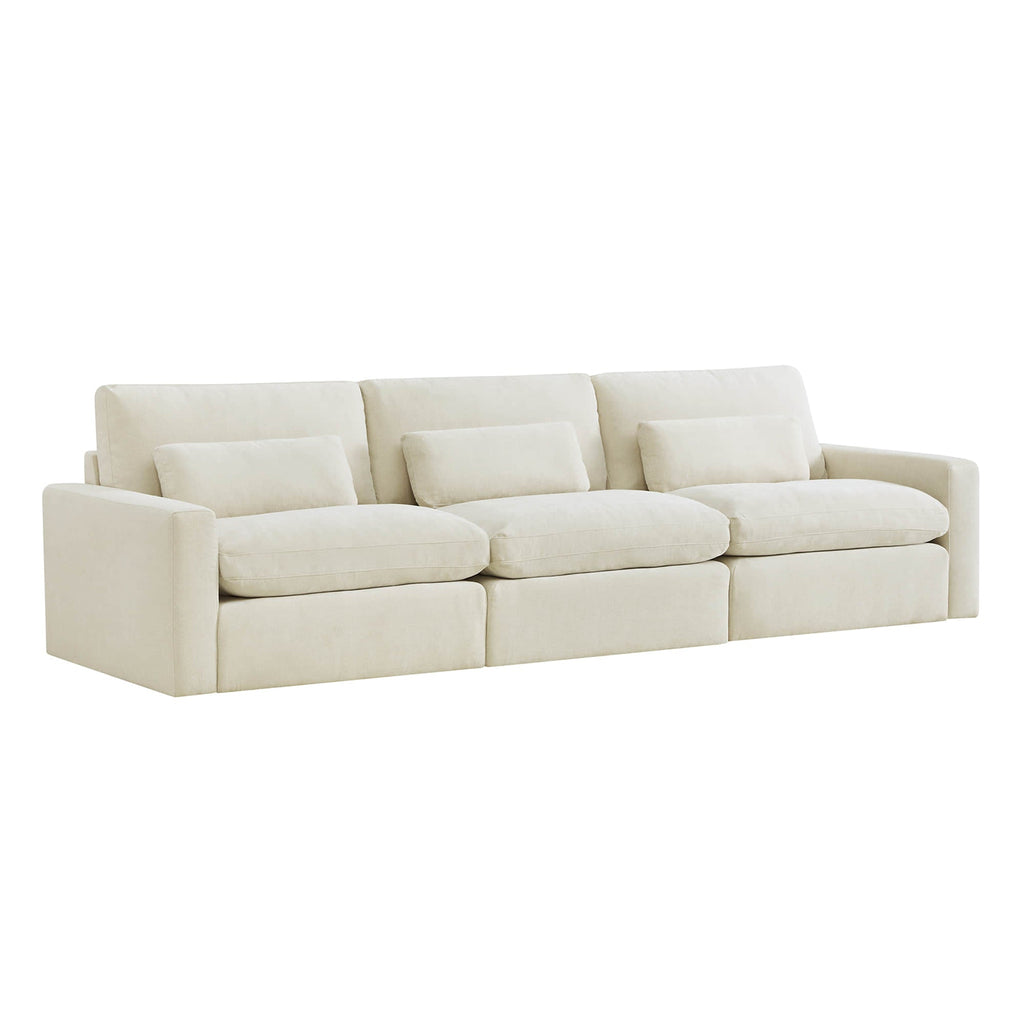 Ivy 3-Seat Performance Fabric Modular Sofa with Storage Ottoman