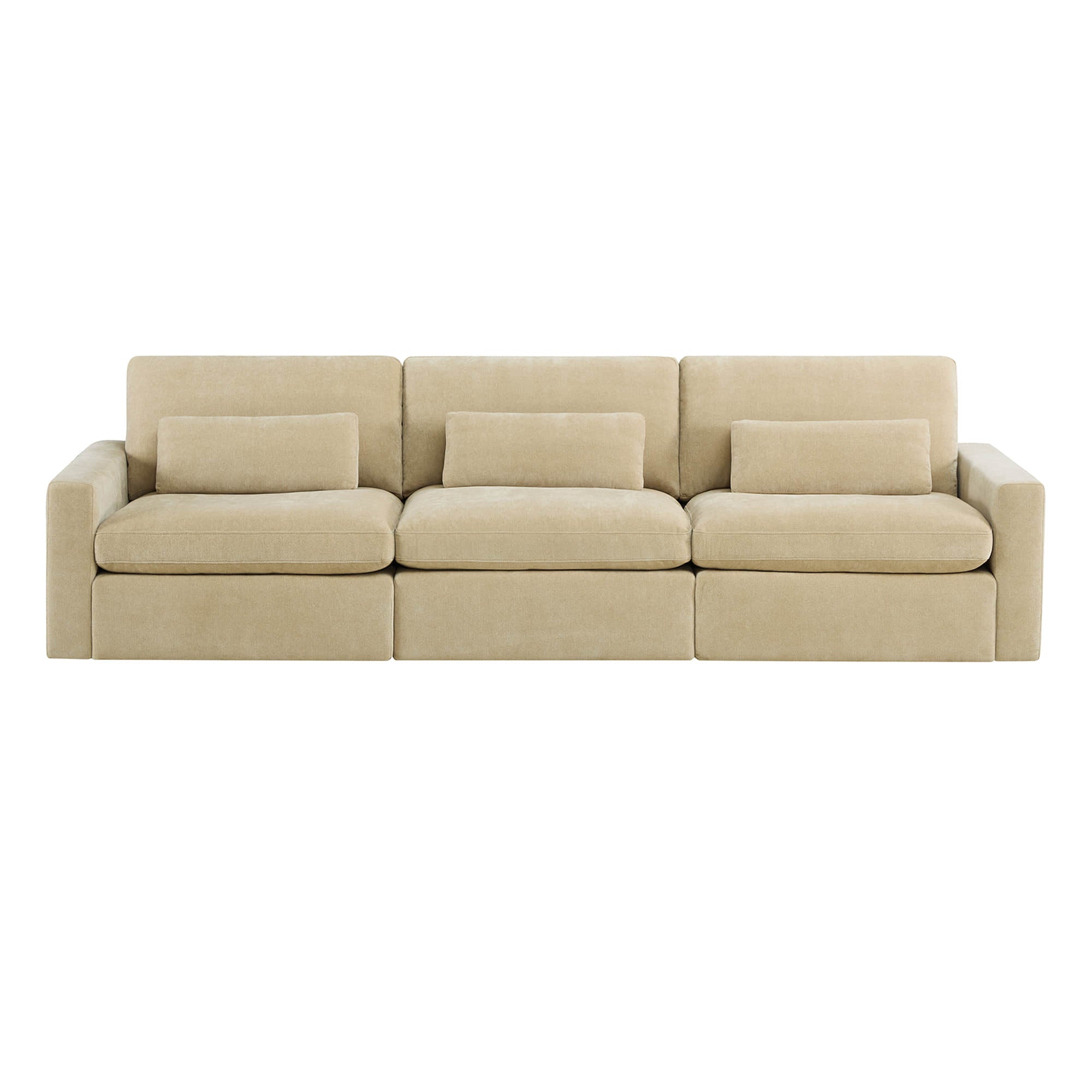 Ivy 3-Seat Performance Fabric Modular Sofa with Storage Ottoman