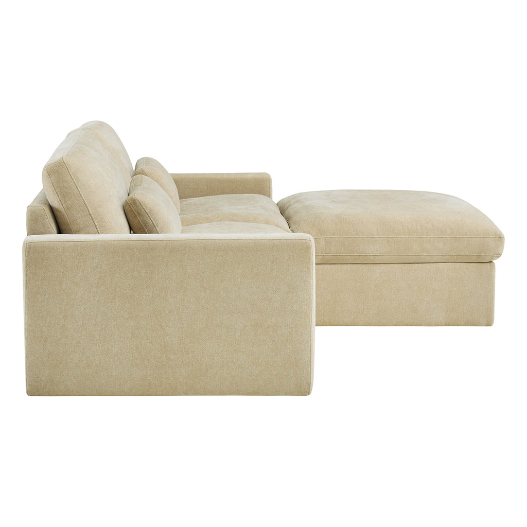 Ivy 3-Seat Performance Fabric Modular Sofa with Storage Ottoman