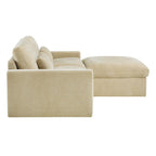 Ivy 3-Seat Performance Fabric Modular Sofa with Storage Ottoman