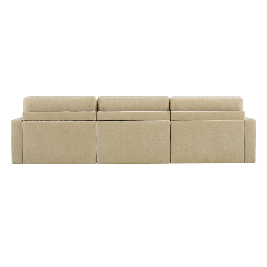 Ivy 3-Seat Performance Fabric Modular Sofa with Storage Ottoman