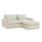 Ivy 3-Seat Performance Fabric Modular Sofa with Storage Ottoman