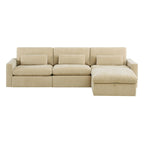Ivy 4-Seat Performance Fabric Modular Sectional Sofa with Storage Ottoman