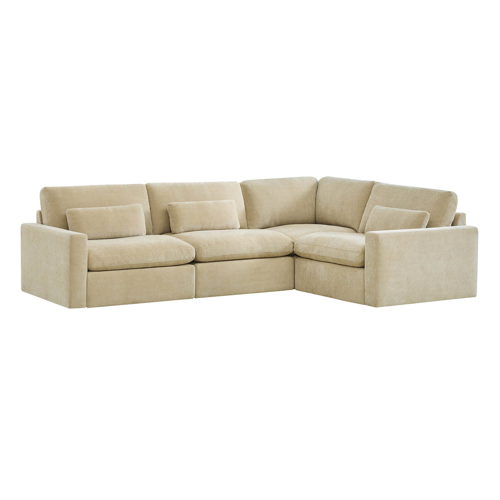 Ivy 4-Seat Performance Fabric Modular Sectional Sofa with Storage Ottoman