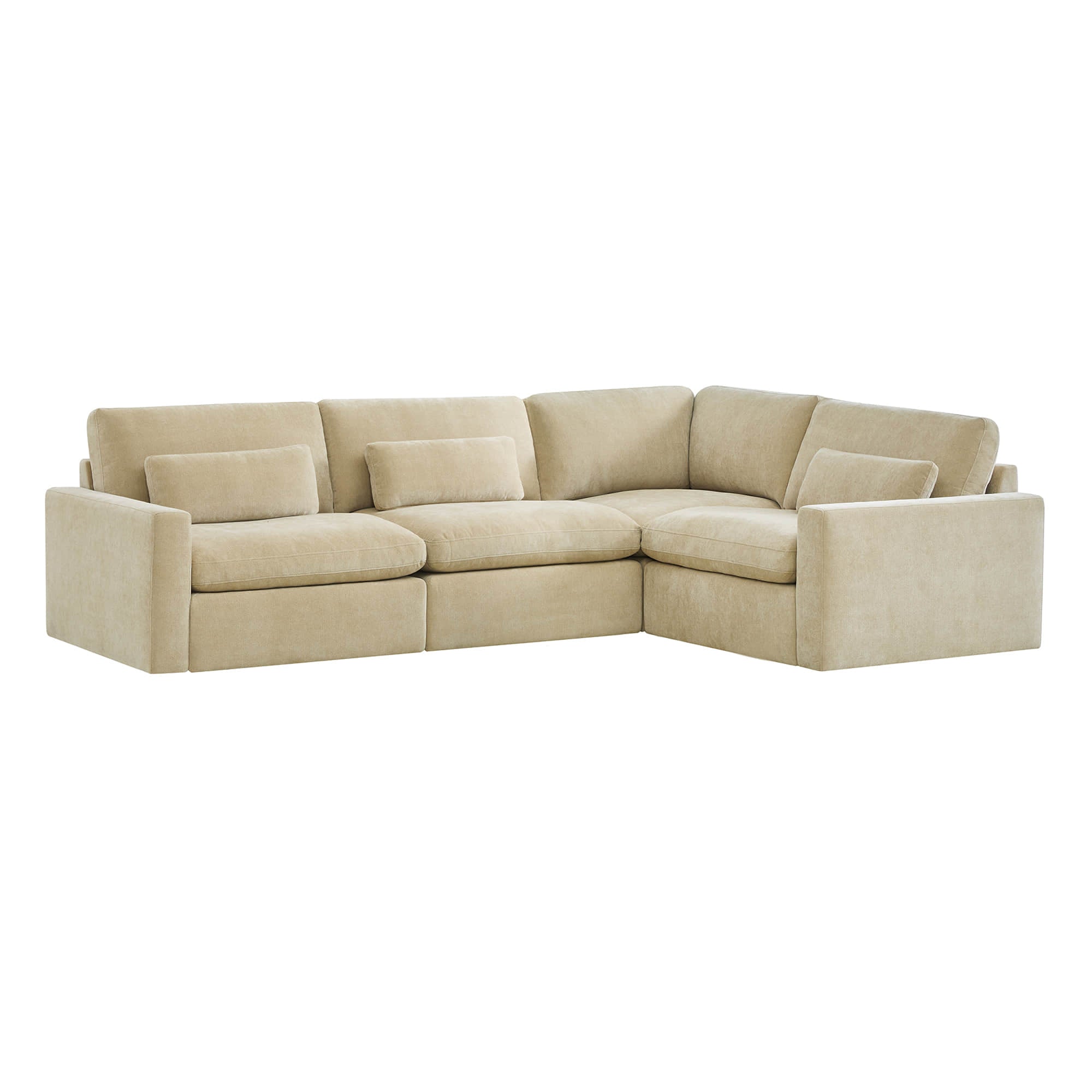 Ivy 4-Seat Performance Fabric Modular Sectional Sofa with Storage Ottoman
