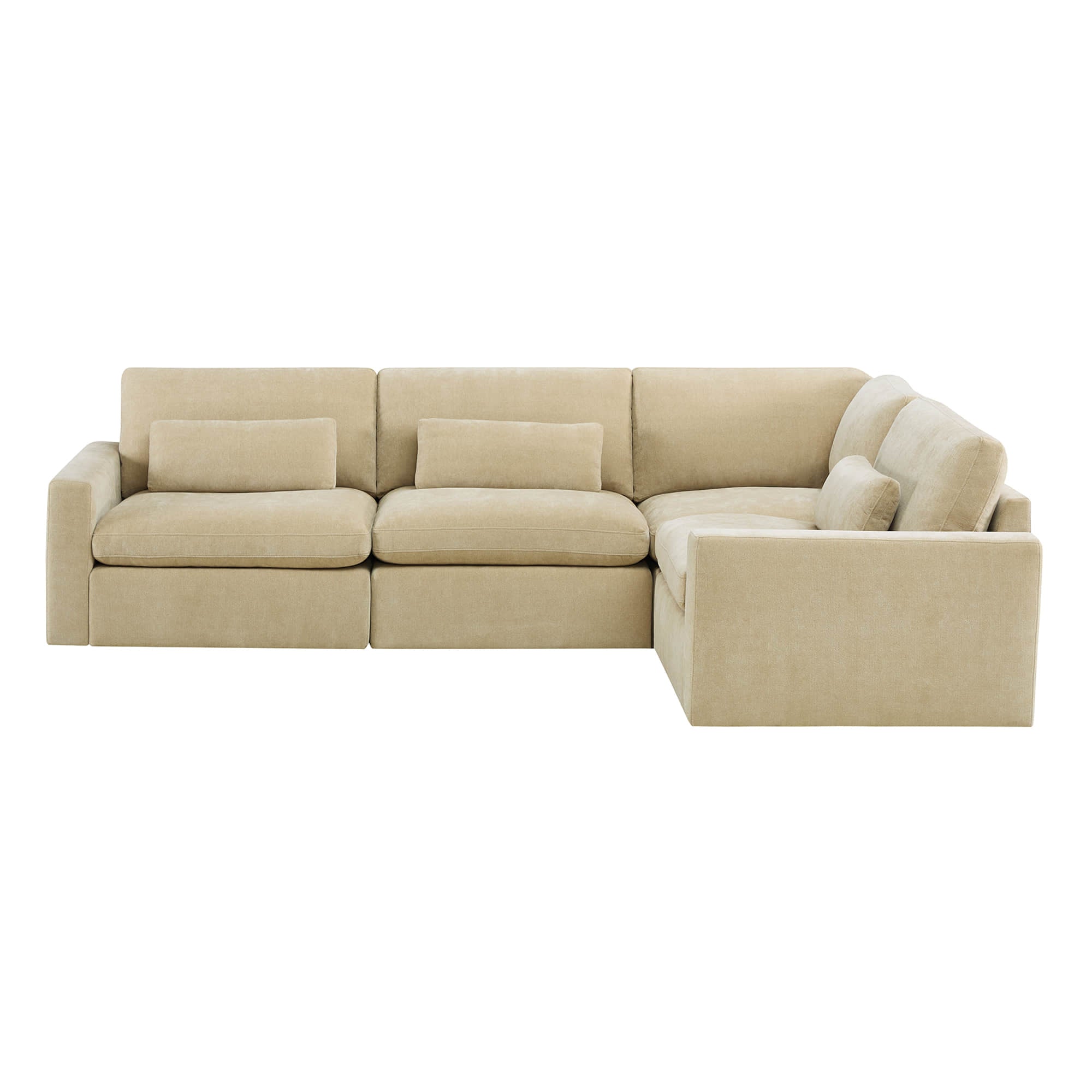 Ivy 4-Seat Performance Fabric Modular Sectional Sofa with Storage Ottoman