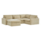 Ivy 5-Seat Performance Fabric Modular Sectional Sofa with Storage Ottoman