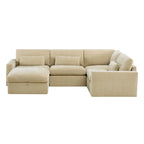Ivy 5-Seat Performance Fabric Modular Sectional Sofa with Storage Ottoman