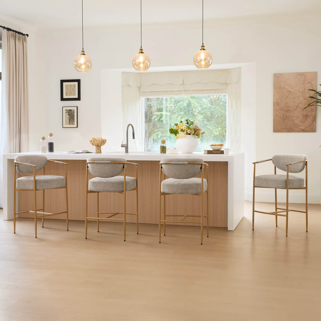 Jade Faux Leather Rope Counter Stool