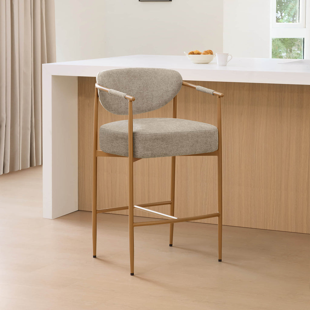 Jade Faux Leather Rope Counter Stool