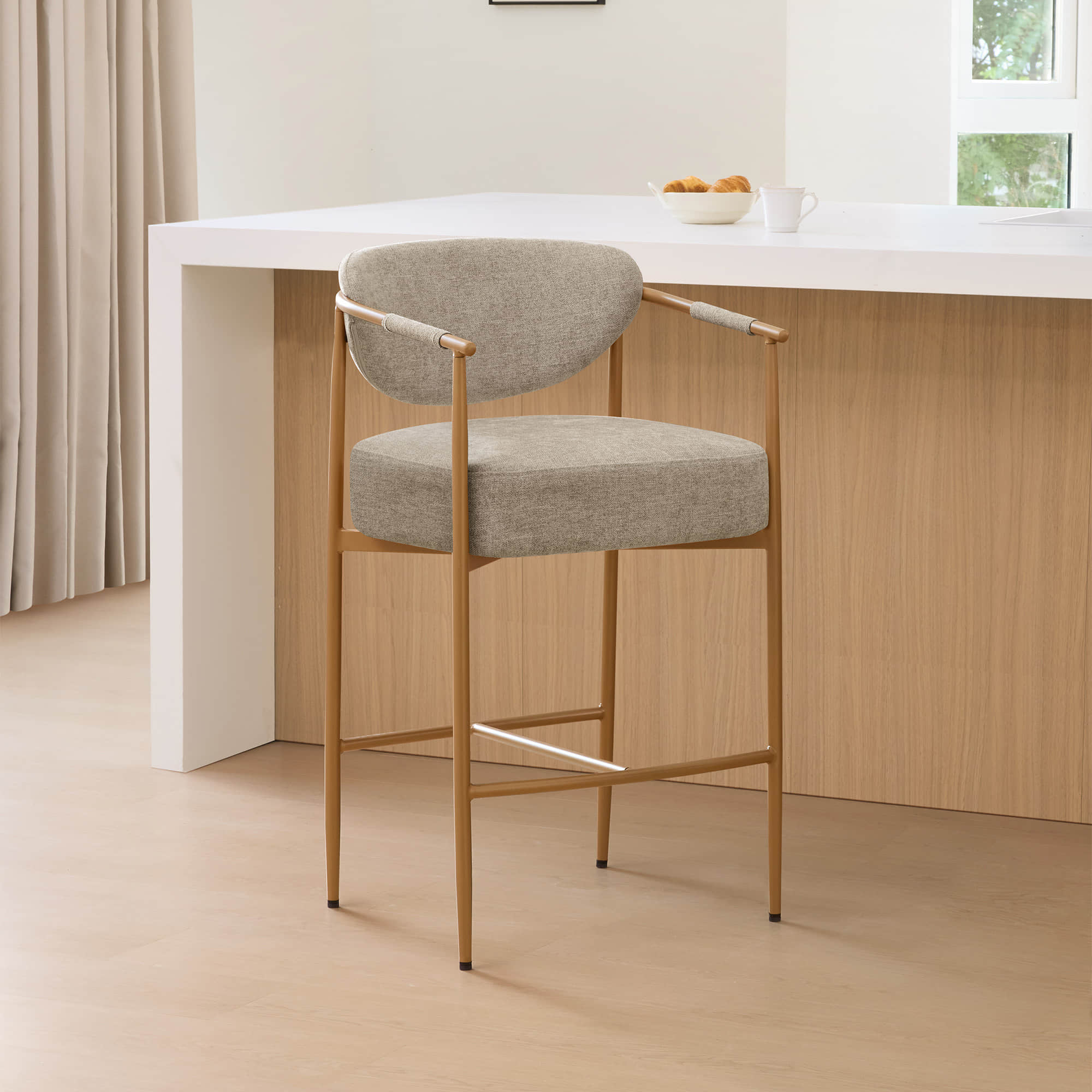 Jade Faux Leather Rope Counter Stool